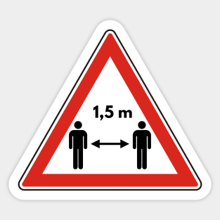 Coronavirus 1.5 m road warning sign Sticker